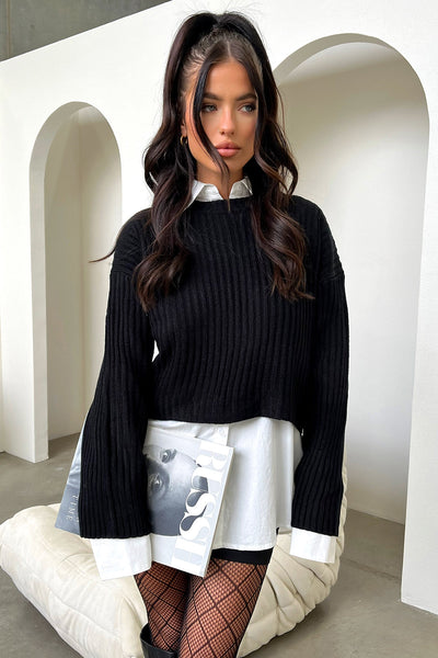 Mina Knit Sweater - Black