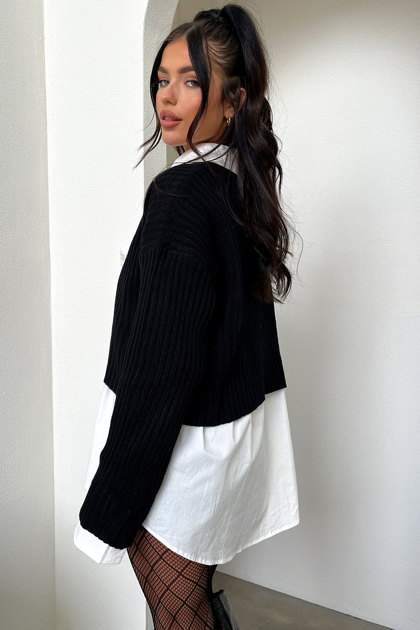 Mina Knit Sweater - Black