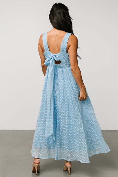 Thalia Embroidered Midi Tank Dress | Blue